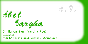 abel vargha business card
