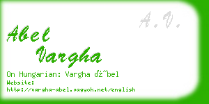 abel vargha business card